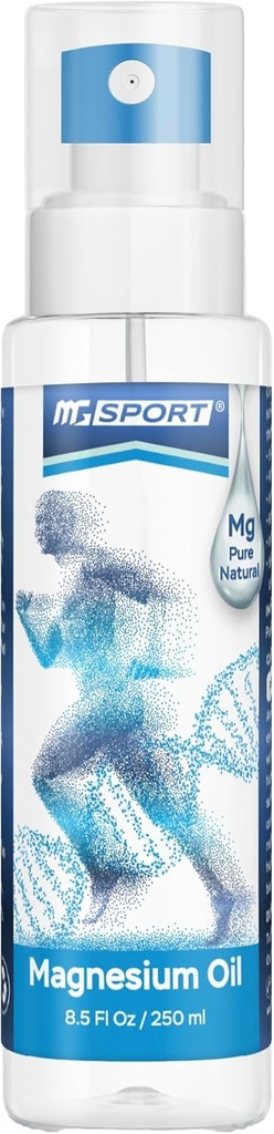 Espray de aceite de magnesio – 250 ml Magnesium Chloride High Absorption and Pure from the Dead Sea, No Preservatives – Supports Sleep, Muscle Recovery and Cramps. 1.400 aerosoles - 8 mg por aerosol.
