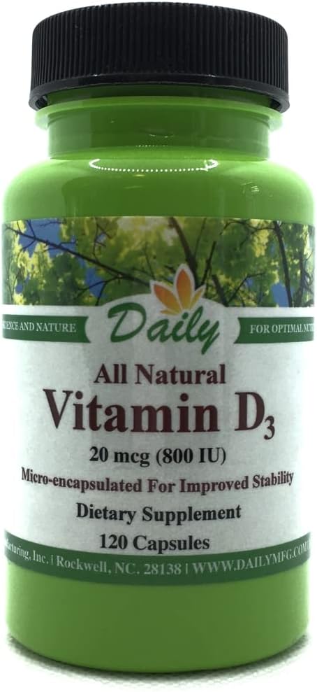 Fabricación diaria Vitamina D3 800 UI (20 mcg)