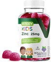Viteey Zinc for Kids Gummies, 25 mg - Immune Support for Kids & Teens - Potente Antioxidante natural, Niños Zinc Vitamin Suplemento - Vegan, Gelatin Gratis, Gluten Gratis - Tasty Chewable Berry Flavor Gummy