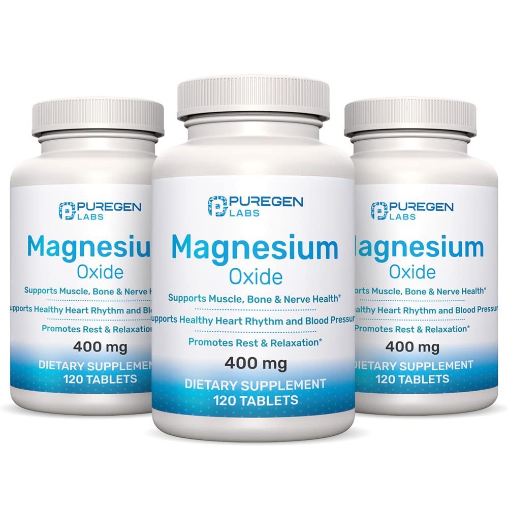 Magnesium 400mg [High Potency] Suplemento – Magnesium Oxide for Immune Support, Muscle Recovery, Leg Cramps, Relaxation - 3 Pack Silencio Total 360 Conde
