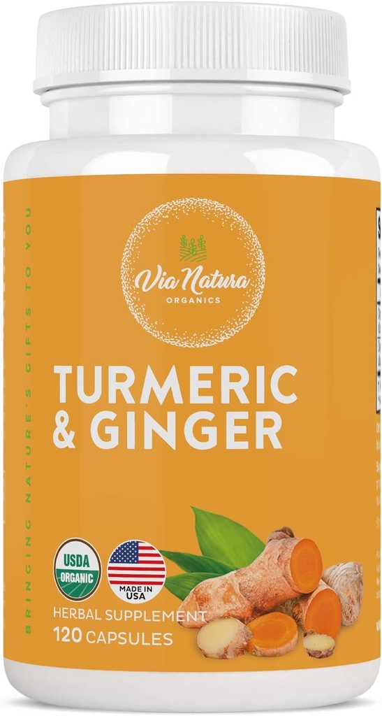Turmeric " Ginger Capsules 1000mg  durable Orgánica Herbal Suplemento Silencio 120 Capsules
