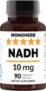 NADH 10 mg 90 cápsulas vegetarianas - Reducido Nicotinamide Adenine Dinucleotide Suplemento
