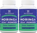 Principio Zen Moringa Orgánica Oleifera. Ultra-Premio. Proporciona un All Natural Energy Boost y Multi-Vitamin. Un Superfood crudo, Vegan, No GMO y Gluten Free. 360 cápsulas.