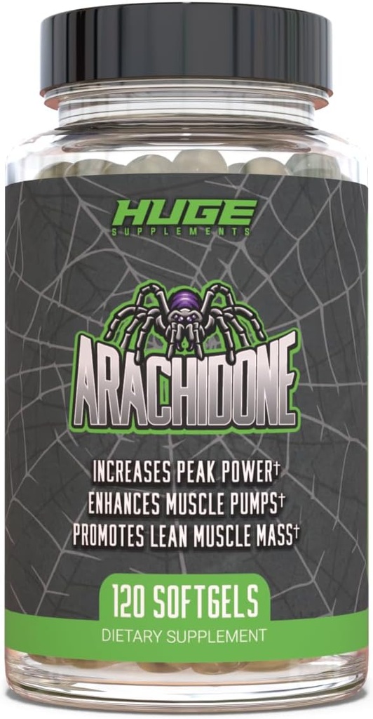 Suplementos enormes Arachidone, suplemento de ácido araquidonico, promueve la masa magra & mayor fuerza, dosis más alta con 1000mg por ser, 120 Softgels