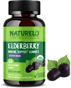 NATURELO Gummies de arándano – Soporte inmunitario con Sambucus Elderberry + Vitamina C + Zinc – Certified Organic, 60ct