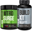 Jacked Factory Nitrosurge Pre-Workout en Cherry Limeade & Build XT Muscle Building Bundle for Men & Women