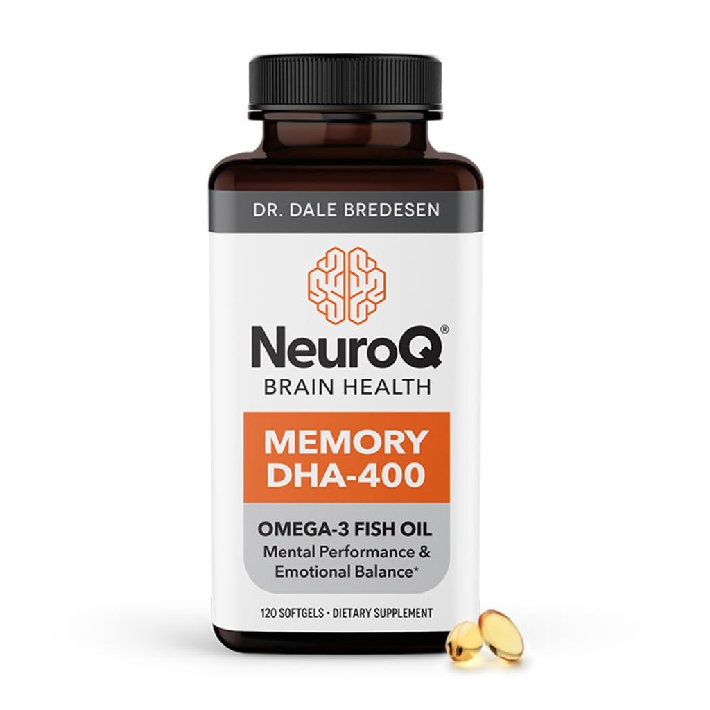 LifeSeasons NeuroQ Memory DHA-400 - Omega-3 Fish Oil Supplement - Mental Performance & Balance - Supports Neuro Brain Health - Protects Against Memory Loss > Mejora el enfoque - 120 Softgels