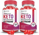Laboratorios justificados (2 Pack Keto Drops Keto ACV Gummies Extreme 2000MG Keto Drops Keto Gummies Advanced Formula Apple Sider Vinegar con Pomegranate Beet Powder B12 Vegan Non GMO 120 Gummys