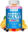 Multivitamina Gummy para las mujeres por Feel Great Vitamin Co ¦ Multi Chewable Gummy Suplemento con vitamina A, B-6, B-12, C, D, E, Biotina, Choline, Folic Acid, Zinc & More