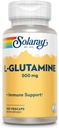 SOLARAY L Glutamine Capsules 500 mg - Suplemento de Apoyo Inmunitario - Free Amino Acid - Lab Verified, 60-Day Money-Back Guarantee - 100 Servings, 100 VegCaps
