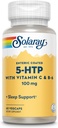SOLARAY 5 HTP Suplemento con vitamina C & B-6 - Suplemento de sueño y síntesis de serotonina Soporte - Lab Verified, 60 días Garantía de devolución de dinero - 60 Servimientos, 60 Enteric Coated VegCaps
