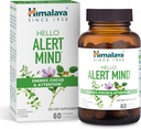 Himalaya Hello Alert Mind with L-Theanine, Ashwagandha, Bacopa, Vitamina B6 & B12, for Energy, Focus & Atención, Vegan, Gluten Free, 60 cápsulas