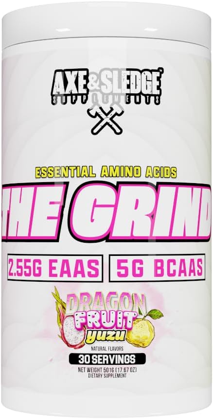 El Aminoácidos Esenciales Grind, Aminoácidos de Cadena Sustituida, 30 Servimientos (Dragon Fruit Yuzu)