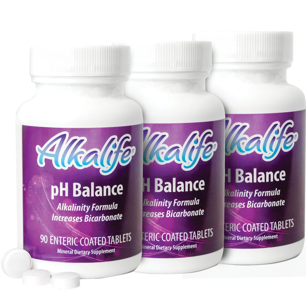 Alkalife pH Balance Supplement Tablets - The First Patented Alkaline Bicarbonate Pills - Neutralize Acid, Balance pH, Immune Support, Peak Performance, Detox - 270 Cuadros