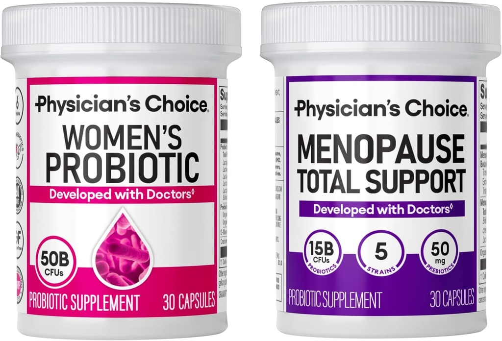 CHOICE del Médico Total Womens Menopause Support Bundle - Womens Probiotic + Menopause Probiotic 30ct