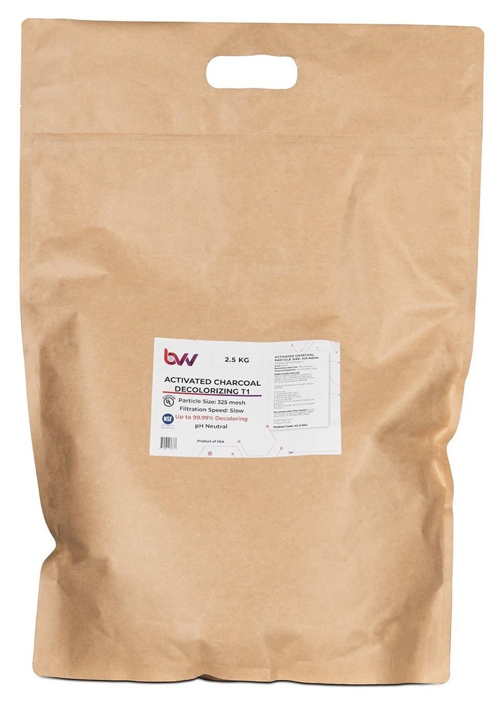 BVVV Activeted Hardwood Carbon Decolorizing T1 (100% Hardwood Charcoal)-2.5Kg