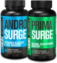Jacked Factory Testosterone Booster para Hombres Silencio Estrogen Blocker con Tongkat Ali - Androsurge Anti-Estrógeno + Primasurge Natural Test Booster - para el crecimiento muscular, vitalidad, energía, 30 días de suministro