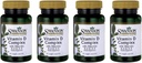 Complejo de vitamina D Swanson con vitaminas D2 & D3 - Complejo completo de vitaminas Sunshine para la salud ósea, dental e inmunitaria - Suplemento de vitaminas ( 50 mcg, 60 cápsulas vegetales ) 4 Pack