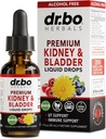 Apoyo al riñón Suplemento Salud de la vejiga - Suplementos orgánicos de limpieza renal gotas Juniper Berry Cleavers Dandelion - Riñón renal Limpiar Detox Urinary Tract Herbal Bladder Soporte Flush Kidneys 1oz