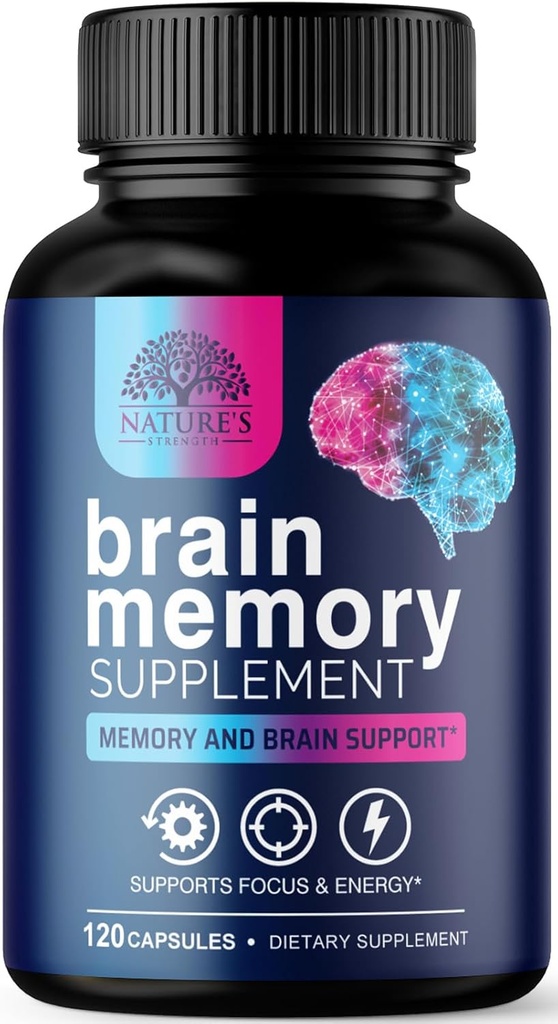 Suplemento de memoria del cerebro - Nootropía de fuerza 3X para la concentración, Claridad & Focus Support - Vitaminas cognitivas de salud cerebral con Bacopa, Phosphatidylserine " DMAE, píldoras de booster cerebral, 120 cápsulas