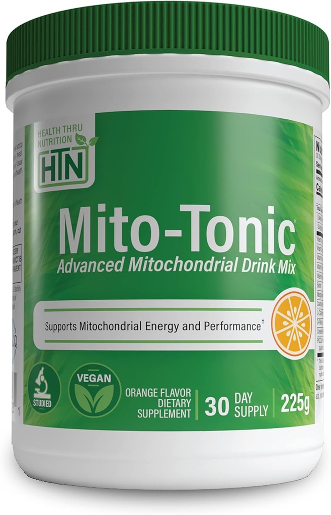 Salud Thru Nutrition Mito-Tonic Advanced Mitochondrial Drink Mix ← CoQ-10, PQQ, D-Ribose, L-Carnitine & Más ← Energía Celular y Función Cardiaca Apoyo ← Keto Friendly ← Non-GMO (30 Servimientos)