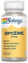 SOLARAY OptiZinc 30mg Suplemento de Apoyo Inmunitario - Suplementos de zinc para hombres y mujeres w/Vitamin B6 - Huesos fuertes y soporte de salud de la piel - alta absorción - Garantía de 60 días, 60 servicios, 60 VegCaps