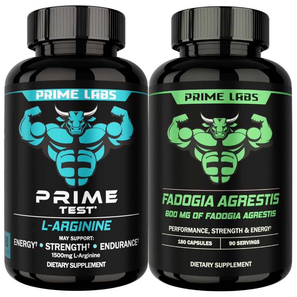 Prime Labs L Arginine (60 ct) + Fadogia Agrestis Capsules