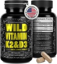 Alimentos silvestres 5000iu Vitamina D3 + K2 fort (100mcg Mk7) con Pepper Negro Extracto, Planta-Basada, No-GMO, Soy & Gluten-Free ← Suplemento dietético confidencialidad Hecho en EE.UU.