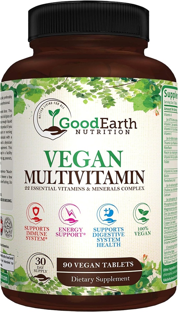 Multivitamínicos veganos para Mujeres - Vitaminas A , Complejo B , C , D3 , Zinc , Magnesio , Espirulina , Antioxidantes - Multivitamina diaria Suplemento mineral con frutas propietarias & hortaliza