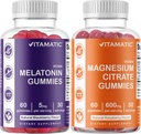 Vitamatic Magnesium Gummies & Melatonin Gummies Combo - 60 Cuenta cada uno
