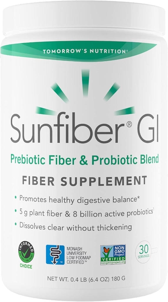Probióticos de fibra prebiótica, 5g Fibra prebiótica " Probióticos por servicio " , bajo FODMAP, 30 días de suministro, 30 días
