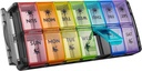 Organizador semanal de píldoras 2 veces al día Gran 7 Día Fácil Llenar 2020 Última Versión NuLeaf AM PM Pill Box Casos de gran impacto diario Caja de medicina - Rainbow Black (Patente registrado)