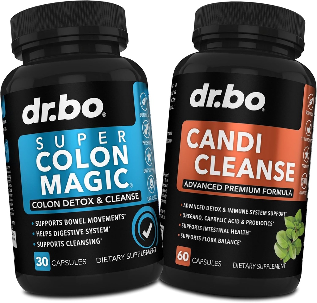 Colon Cleanser Detox & Candi Píldoras de limpieza - 15 días de colon Píldoras limpias con Probiótico & Oregano Apoyo Complejo de ácido caprílico para el movimiento del intestino delgado, Bloating de estómago intestinal