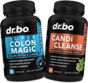 Colon Cleanser Detox & Candi Píldoras de limpieza - 15 días de colon Píldoras limpias con Probiótico & Oregano Apoyo Complejo de ácido caprílico para el movimiento del intestino delgado, Bloating de estómago intestinal