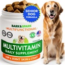 BARK Vitaminas de perros " Suplementos - Trucos multivitamínicos para perros - Condroitina de Glucosamina para soporte conjunto + Omega para piel " Coat + Probióticos - Vitamina Multi para Mascotas Salud - 120Ct
