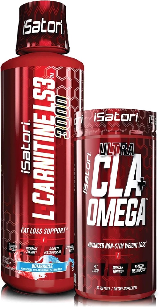 iSatori L-Carnitine LS3 Bombsicle 3000mg (32 Servings) & iSatori Ultra CLA (90 Softgels)