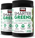 Factor de fuerza Verdes más inteligentes Wellness Daily Powder 2-Pack to Support Energy, Inmunity " Digestion, Superfood Greens Polvo con vitaminas, minerales " Probióticos, Desflavorado, 60 Servings