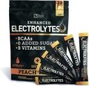 Pólvora electrolítica mejorada (Peach Mango 20pk.) w 0 Sugar +BCAAs +B-Vitamins Electrolyte Suplemento w Potassium Zinc &amp; Magnesium for Hydration - Keto Electrolytes