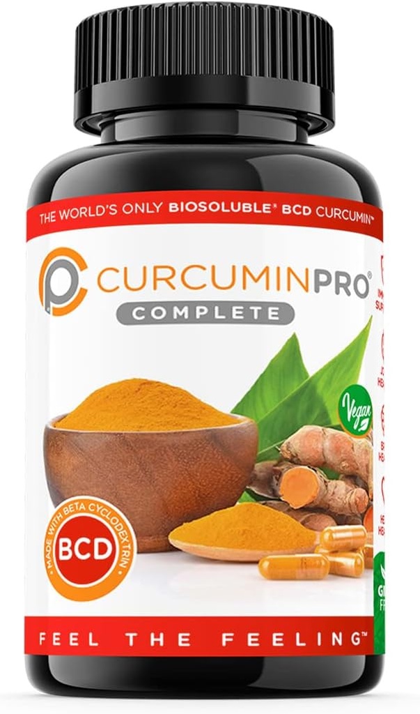 curcuminpro Completo BCD tóxico World's Only BioSoluble Vegan Beta Cyclodextrin " Orgánica Turmeric Curcumin ← Natural Joint " Muscle Support Silencio Vegan Silencio 60 Conde