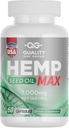 Cápsulas de aceite de semilla de cáñamo 1000mg con triple Omega 3 6 9 ← Suplemento orgánico con ácidos grasos esenciales para la salud de la piel y el mood relajante - 60 cápsulas líquidos veganos, no GMO, hechos en EE.UU.