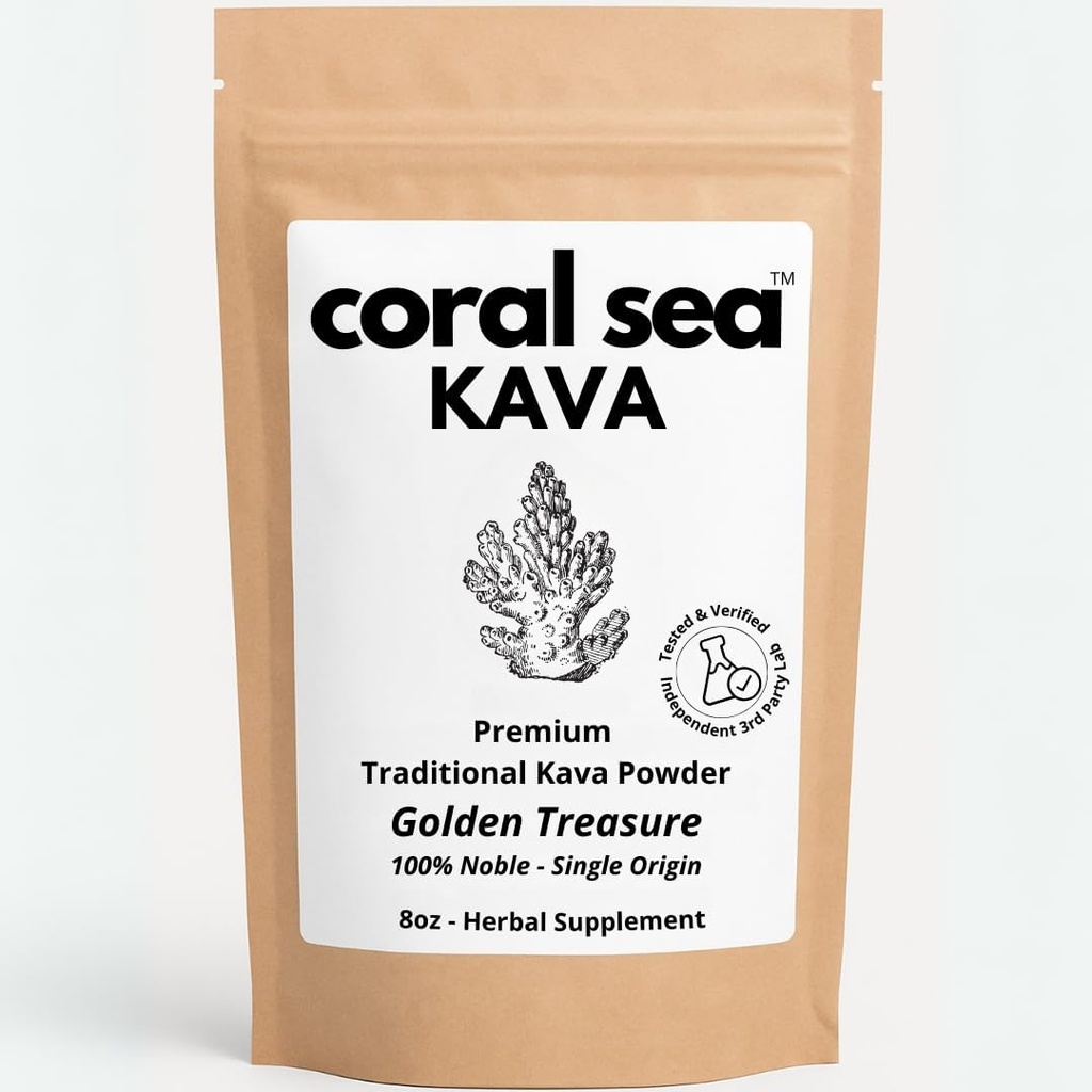 Kava Powder - Tesoro de Oro de Vanuatu - Bebida calmante para relajarse - Rare Noble Kava Root Tea - Uplifting " Heady - Beverage social alternativo - Tradicional Grind Waka y Lawena Mix 8oz