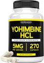 Yohimbine HCL 5mg para hombres y mujeres (270 cápsulas) Más Potente Than Yohimbe Bark Powder - Garantía de calidad - Tercera Parte Probada para Potency & Purity - Vegan, Gluten Free " Non-GMO - USA Made