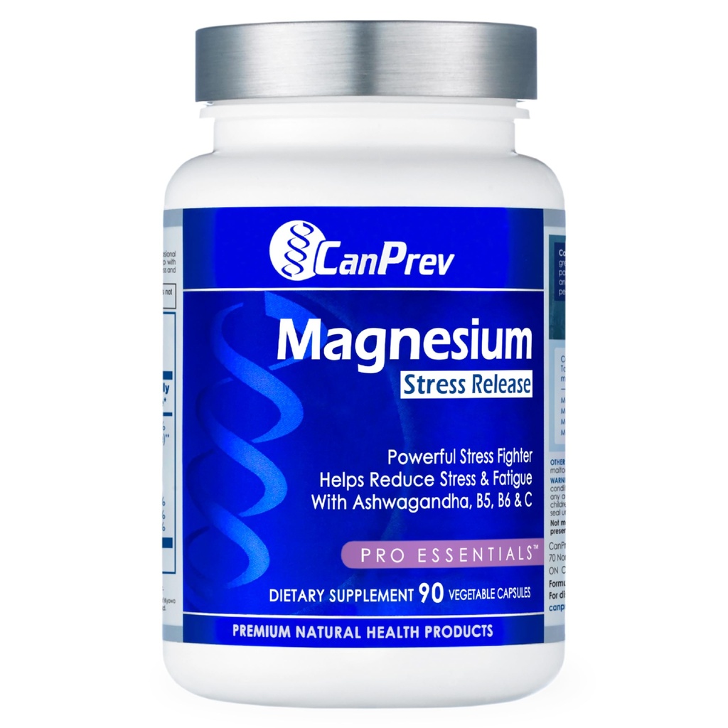 CanPrev Magnesium Bisglycinate with Ashwagandha, B5, B6 &amp; Vitamina C, 90 Veg Caps, 30-Day Supply, Support Restful Nights & Relaxation, Helps Energy & Immnue Function, Vegan, Non-GMO, Dairy, Soy, Gluten