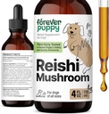 Tintura de baño rojo Reishi para perros - Suplemento de apoyo inmunitario - Mushroom Drops w/Reishi Extract - Vitaminas y Suplementos líquidos - All Breeds & Sizes - Sugar & Alcohol-Free - 4 oz