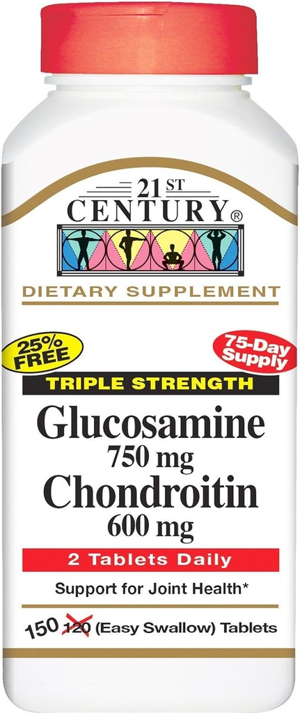 21St Century Triple Strength Glucosamine and Chondroitin - 150 Tablets