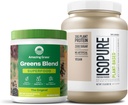 Bundle of Amazing Grass Greens Superfood Powder: Original, 30 Servings + Isopure Unflavored Vegan Protein Powder, Plant Based, Organic Pea Protein, Dairy Free, 20 Servings (Packaging May Vary)