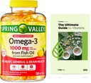 Spring Valley Omega-3 de Fish Oil 1000 mg, Maximum Care, 120 Conde + Exclusiva VitaMax Guía de Vitamina (2 Artículos)