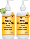 Natural Dog Company 16 oz. -2 Pack Ultra Omega 3 Fish Oil for Dogs, Dog Fish Oil Suplemento para Shedding, Itch Relief, Salmon Oil for Dogs, para familias multi perros o perros grandes, 32 oz Value