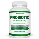 Arazo Nutrition Probiotic 40 Billion CFU Per Serving - Shelf Stable with Prebiotics and Acidophilus - Stable Potency Until Expiration – Time Delay Release Probiotics