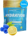 Elementos esenciales Hydration Packets - Blue Raspberry Pack - Sugar Free Electrolytes Powder Packets - 25 Stick Packs of Electrolytes Powder No Sugar - Hydration Drink - with ACV & Vitamin C